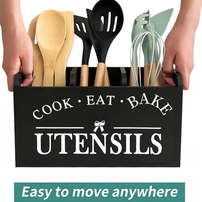 Деревенская деревянная кухонная стойка - три ящика для столовых приборов, настольное и настенное хранение для кухонных, столовых и кондитерских инструментов