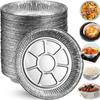 Round Aluminum Foil Pans Disposable Containers with Straight Walls for Storing, Baking