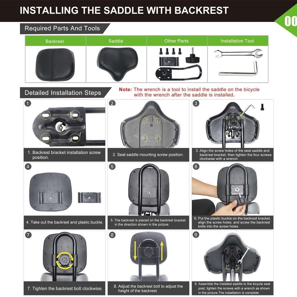 Удобные велосипедные сиденья для мужчин/женщин Широкое велосипедное сиденье со спинкой Сиденье для велотренажера Спиннинговые велосипеды Электрические велосипеды Трехколесный велосипед