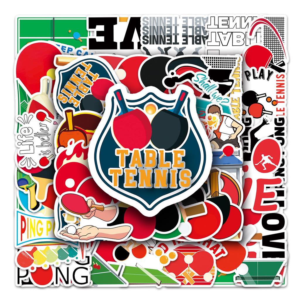 50 персонализированных спортивных наклеек-граффити для настольного тенниса, скейтбордов, чехлов для телефонов и багажа