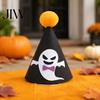 Cute Pet Party Hat Halloween Pointed Hat, Ghost Witch Pumpkin Cat Pom-pom Costume for Cats And Small Dogs Holiday Accessory Photo