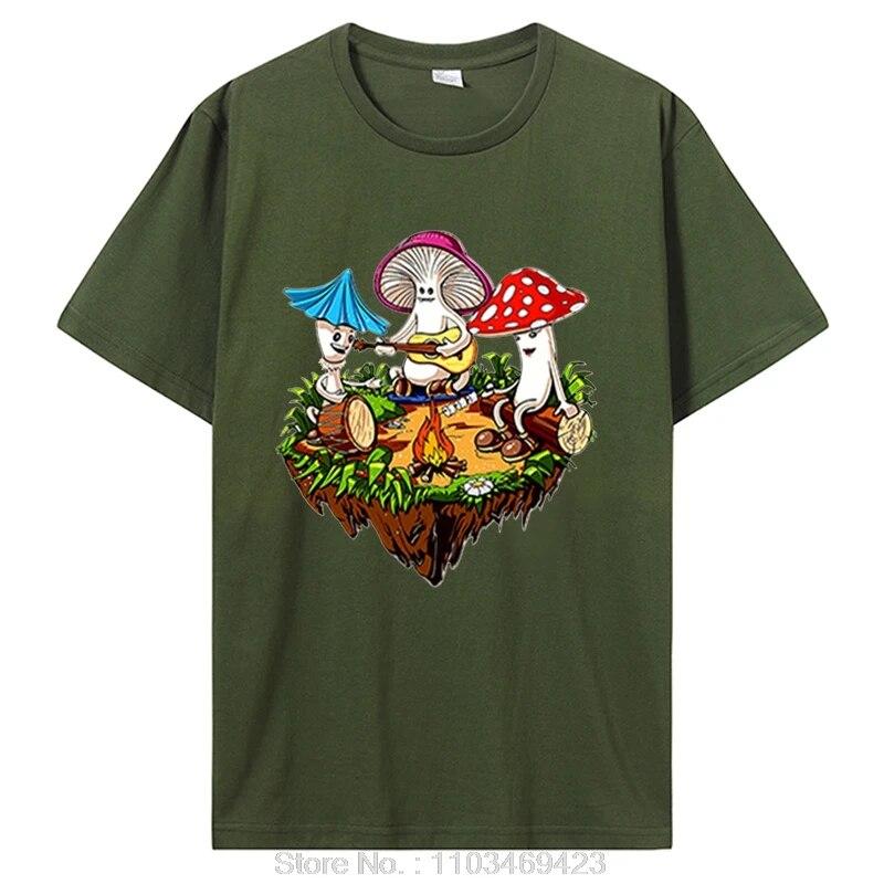 Хиппи Футболка с волшебным грибом, забавные футболки с рисунком, уличная одежда, футболки унисекс 90-х годов, хлопковая футболка унисекс в стиле хиппи, одежда