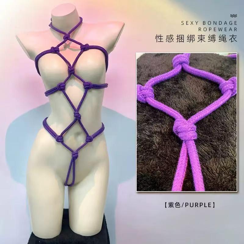 Sexy small-breasted erotic underwear Sexy bundled SM flirting seduction rope suit seduction net uniform woman