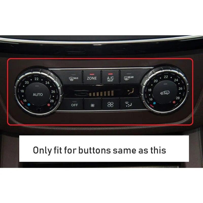 Aluminium Alloy Car Air Conditioner Knob Ring Sticker Trim For Mercedes Benz C Class W204 2008-2013 Auto Interior Accessories
