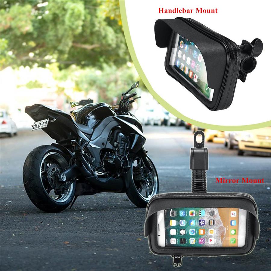 Waterproof 6.3" Motorcycle Bicycle Handlebar Mount Bag Case For Iphone Samsung