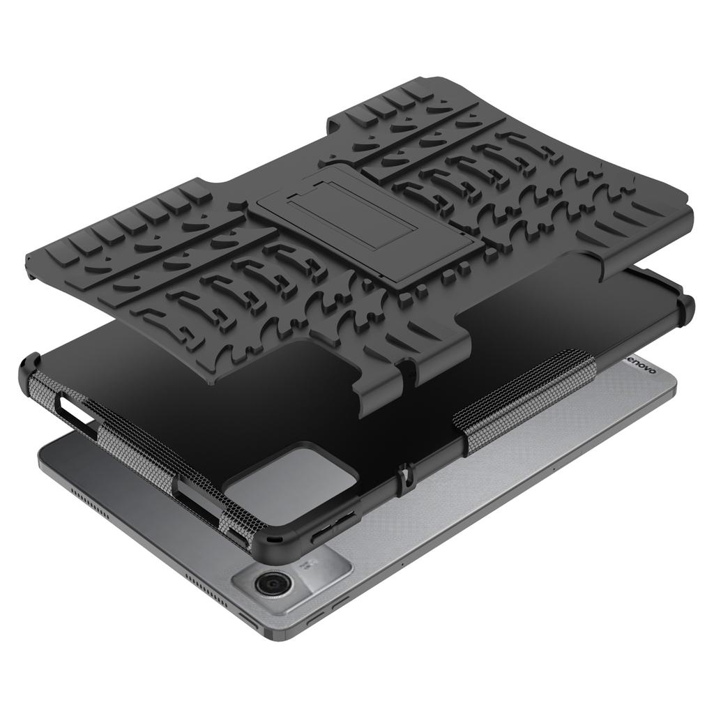 Чехол для Lenovo Tab M11/Xiaoxin Pad 11 2024, Текстура шины, Противоударный ТПУ+ПК Чехол для планшета с подставкой