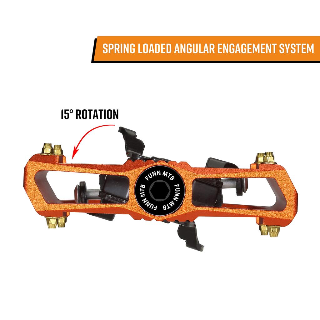Funn Ripper Binding Pedals Double Sided SPD Compatible Mountain Bike Pedals Spring Type AES System Suitable for Mountain Gravel Bicycle Pedals - - -