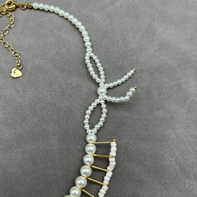 Японское и корейское высококлассное плиссированное жемчужное ожерелье: Женский элегантный, простой, роскошный модный чокер