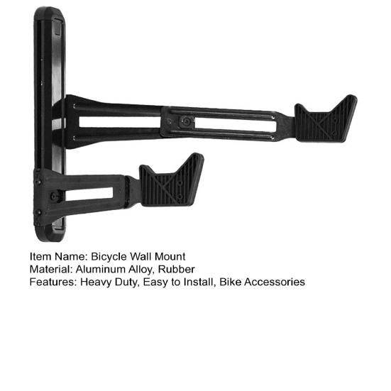 Настенное крепление для велосипеда, прочная металлическая горизонтальная вешалка для велосипеда, экономящая место, для дома, гаража, квартиры, горной дороги, настенная стойка для хранения велосипеда