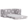 Kids  Sleeper Sofa 2 Seater Light Grey with Stars Soft Plush