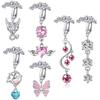 Fake Belly Button Ring Love Wings Butterfly Fake Pendant Belly Piercing Clip On Umbilical Non Navel Fake Pircing Earring Clip