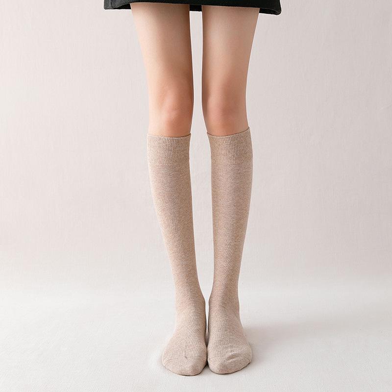 Women's Knee-High Compression Socks – Solid Color, Slimming, Autumn/Winter, Japanese/Korean Style