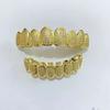 HipHop CZ Teeth Set For Unisex Top Bottom Mouth Gold  Color Teeth Tooth Cap Removable Dental Fashion Jewelry