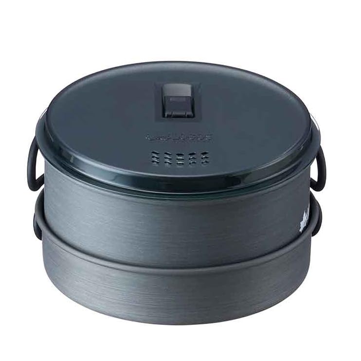 LOGOS LOGOS Water Strainer Cooker Set 81210211 Gray Diameter x Height Total Length 25cm Camping Hard Anodized Finish [Pot] (approx.) 16.5 8.2cm /