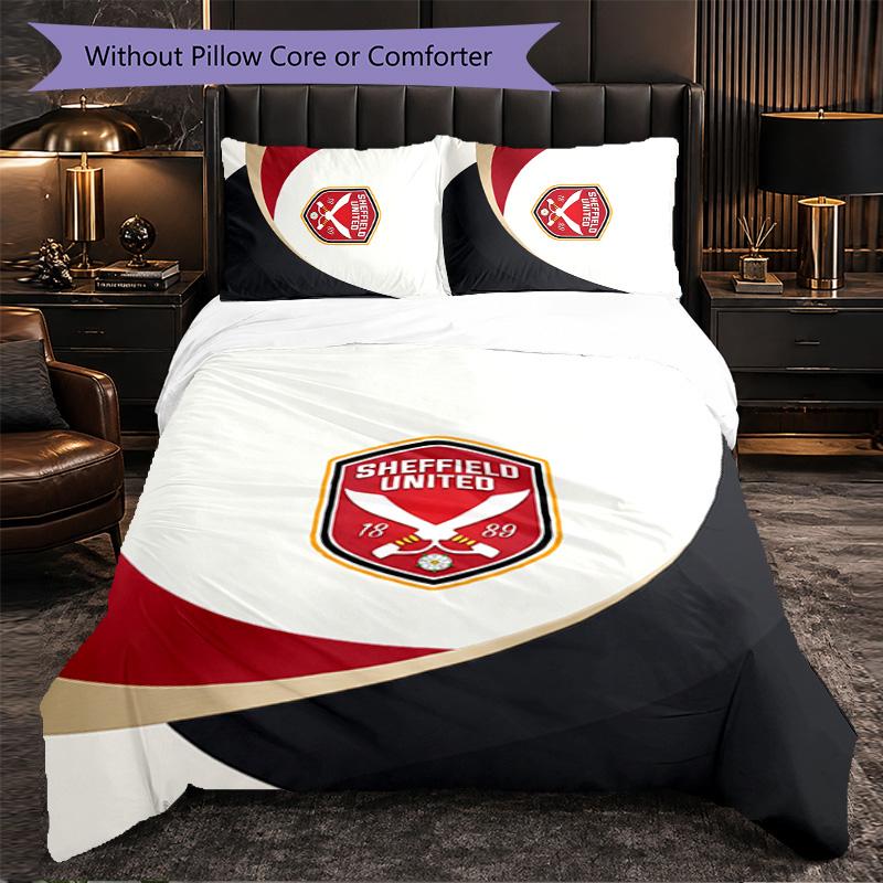 Футбольный комплект постельного белья Sheffield United из 3 предметов Мягкий пододеяльник с наволочками Набор для декора спальни для дома