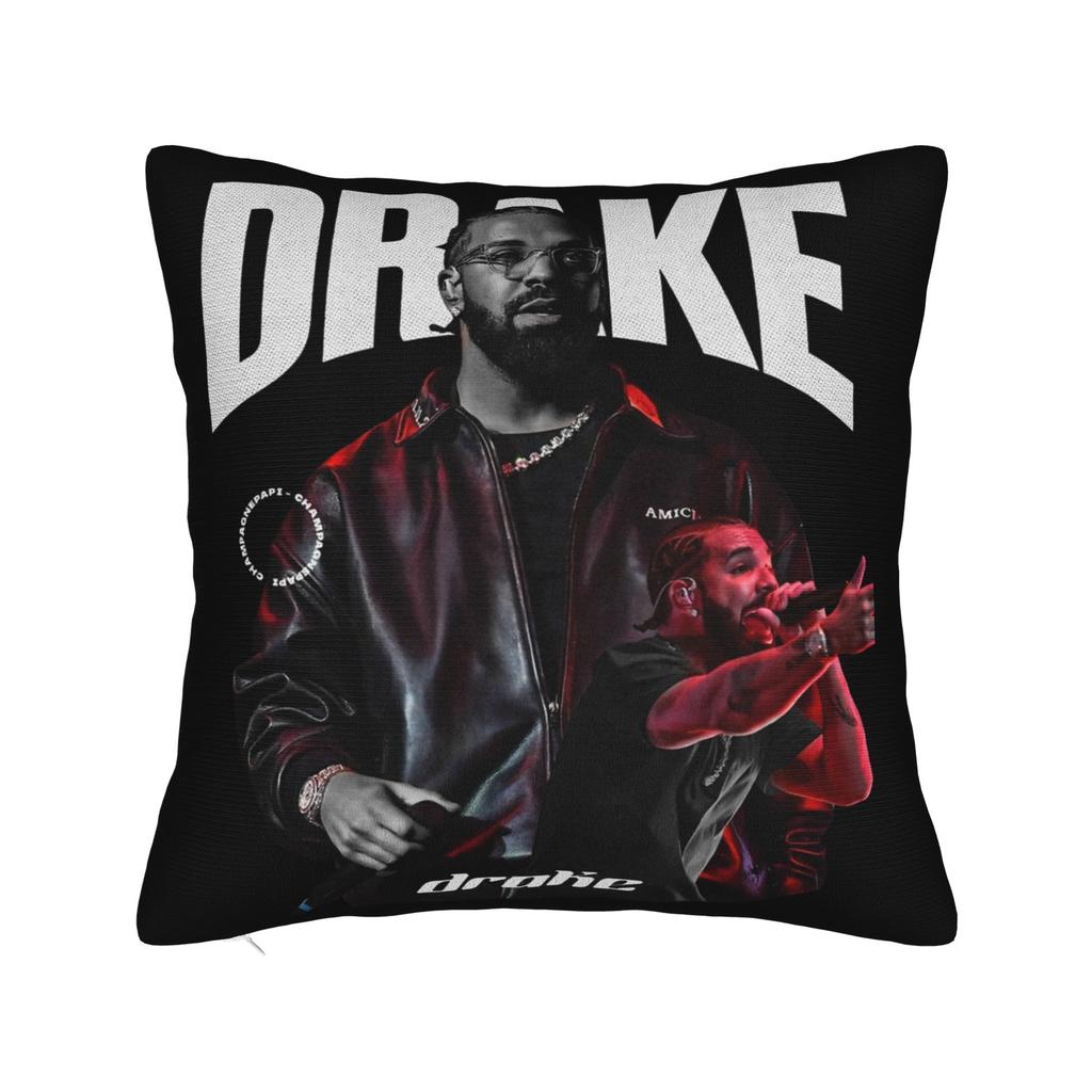 Drake Rapper Pillowcase Printing Polyester Cushion Cover Decorative Throw Pillow Case Cover Home Zippered 40X40Cm