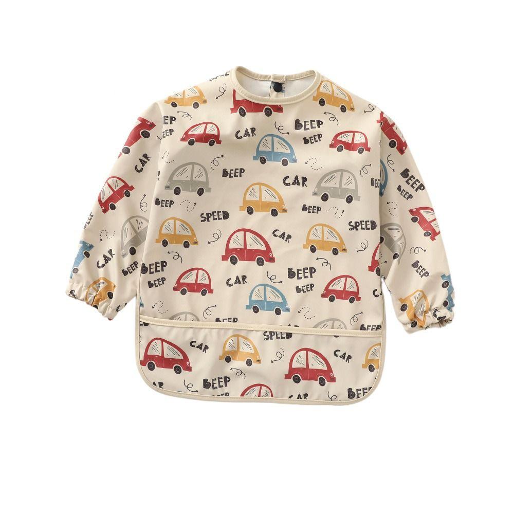 Full Sleeve Mess Proof Baby Bib Machine Washable Baby Smock Soft Full Coverage Apron Baby