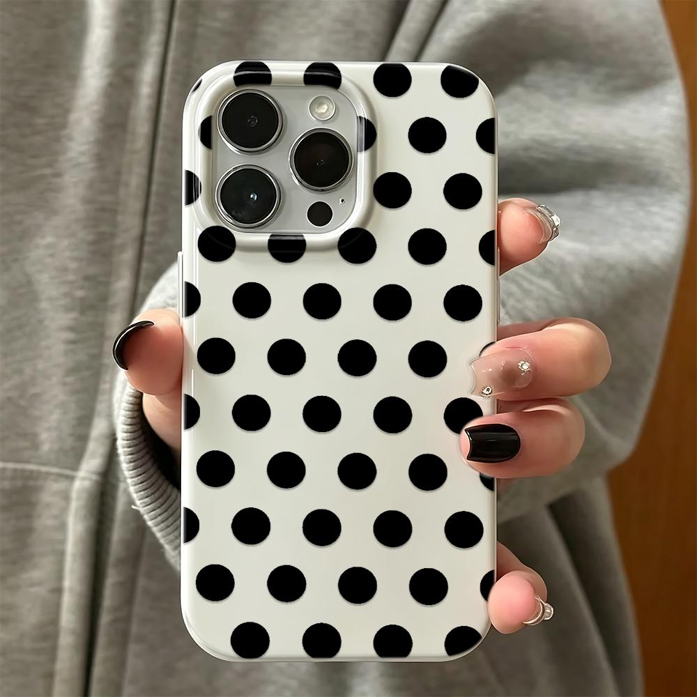 Чехол для iPhone 11 Pro Max 16 15 Plus 14 17 Air 13 12 Черная Точка Точка Волна Точка Мягкое Прикосновение Гибкий Защита от Разрывов