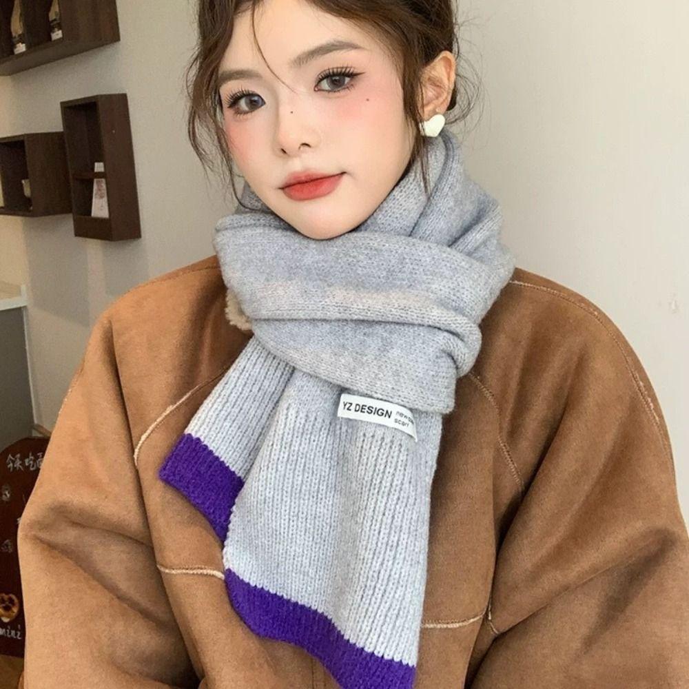 Warm Winter Wool Scarves Korean Style Women Cashmere Shawl Elegant Multicolor Knitted Scarf  Female