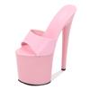 Women's Summer Sandals Lacquer Leather Sexy Platform Pumps High Heels Waterproof Super High Slippers 17cm Heel 7cm Platfrom LFD