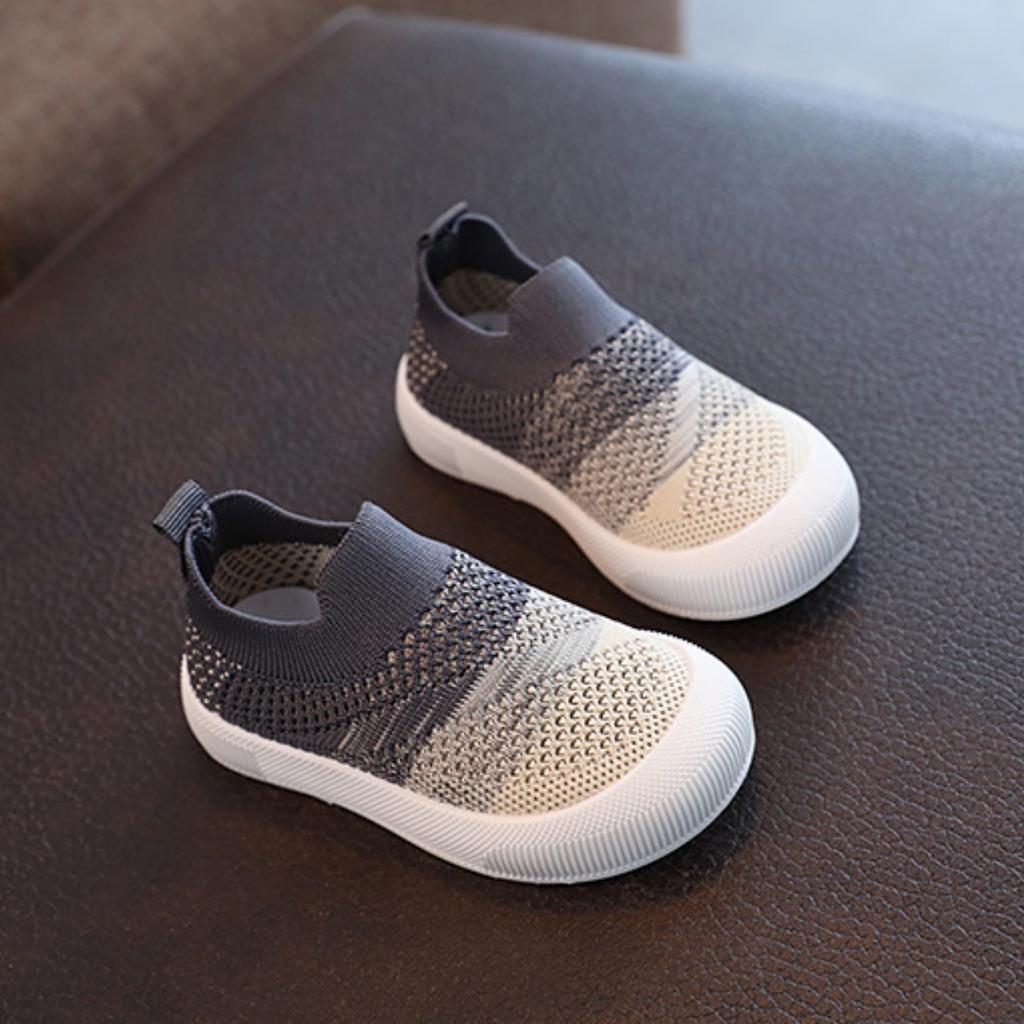 Дышащие детские кроссовки из Flyknit, без шнуровки, с мягкой подошвой, легкие, для первых шагов, для дома и улицы