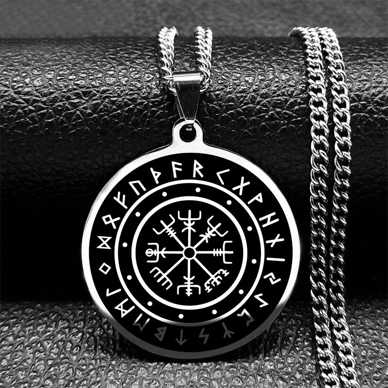 Мужская скандинавская ювелирная цепочка-амулет викингов, серебряная цепочка из нержавеющей стали