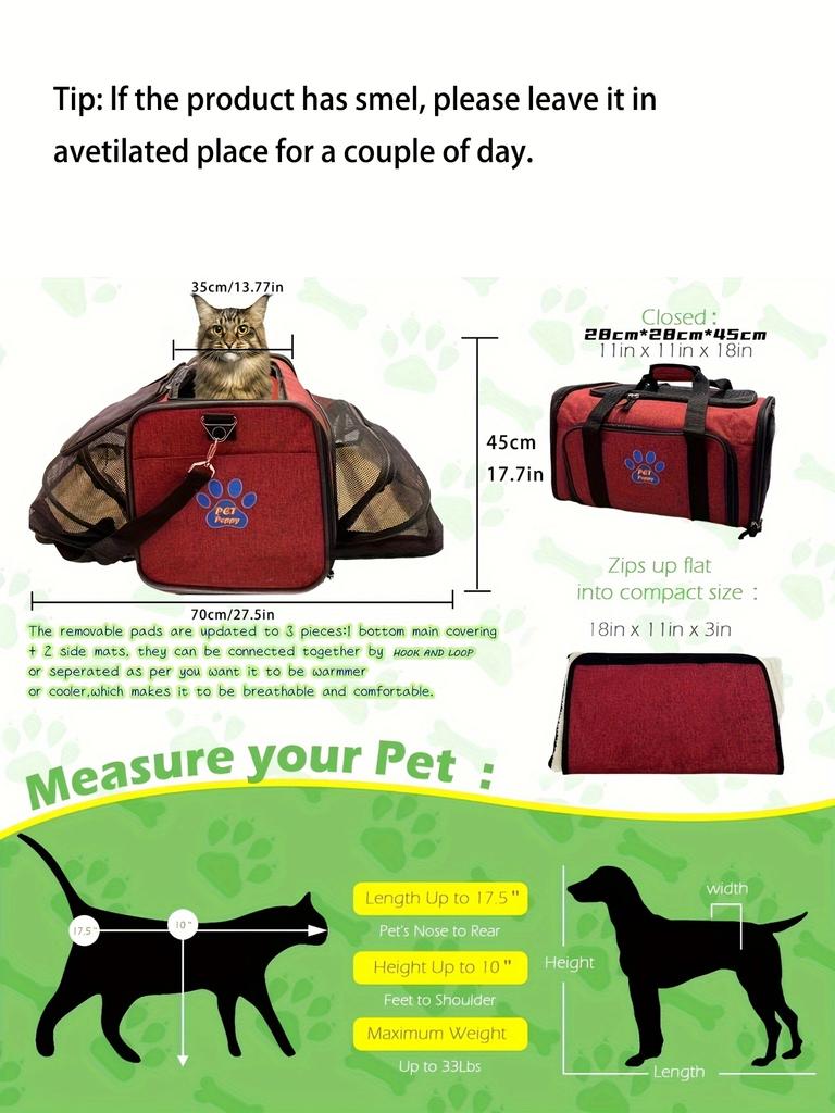 Одобренная авиалиниями расширяемая переноска для кошек со съемной флисовой подкладкой и карманами, рюкзаки-переноски для кошек, страница для путешествий с домашними животными для кошек