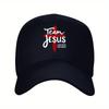 pc Christian Baseball Cap with Jesus Name  Red Cross  Adjustable Strap Lightweight Polyester Religious Hat for Church Golf