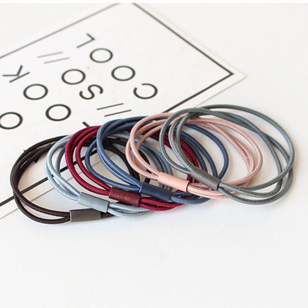 Concise Women Hair Accessories High Elastic 3 in 1 Hair Ring Hair Tie Rope