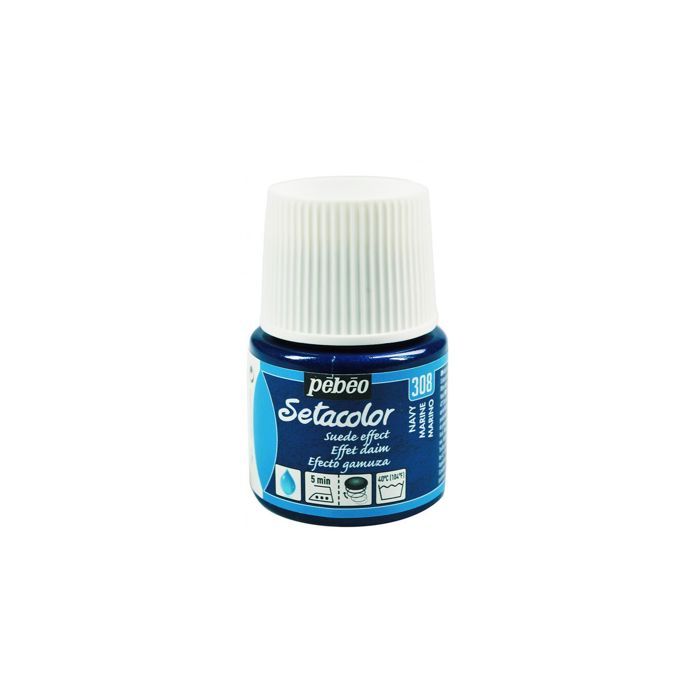 Peinture tissu - PéBéo - Sétacolor - Effet daim - Marine - 45 ml