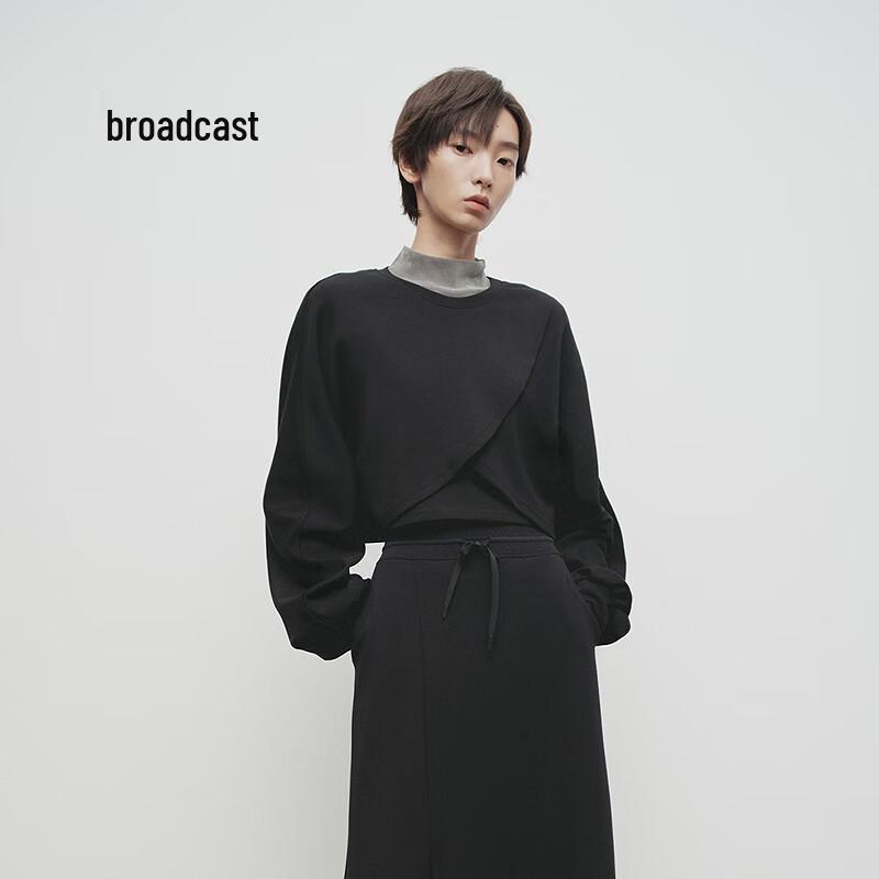 Broadcast Women's French Style Irregular Hem Long-Sleeve Sweatshirt