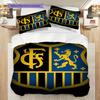 Blue Yellow Football Emblem Three-piece set (1 * duvet cover + 2 * pillowcase, without core) 2D Flat Bedding set Christmas birthday gift