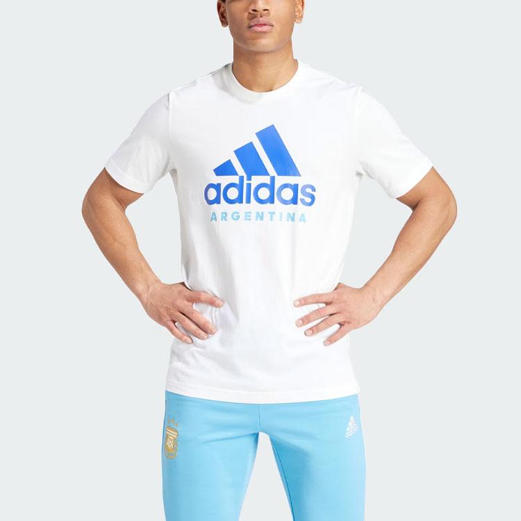 adidas Футболка с рисунком ДНК Аргентины белая мужская уличная одежда IU2149