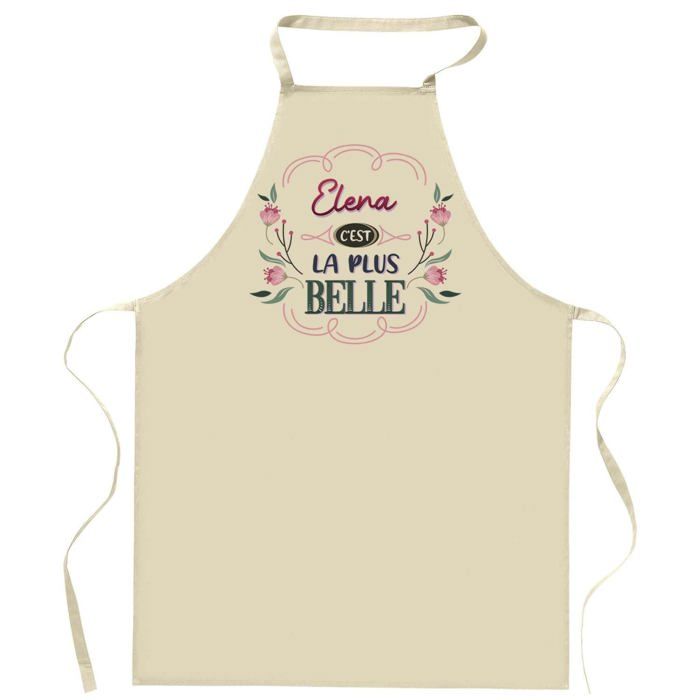 Tablier de cuisine - Planetee Elena «La plus belle» - Impression bretonne - Coton résistant - Liens ajustables