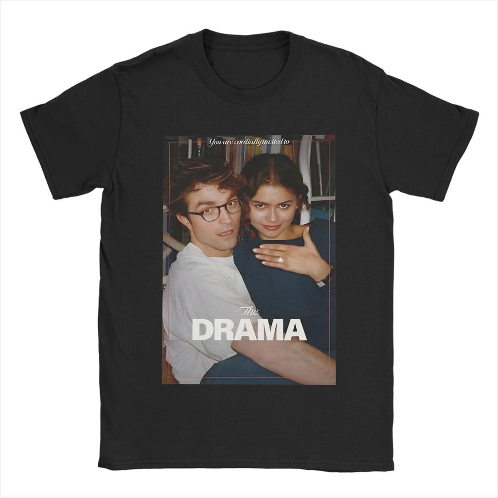 The Drama 2026 Zendaya Robert Pattinson T Shirt For Unisex Unisex 100 Cotton Hipster TShirts Crew Neck Tees Short Sleeve Tops