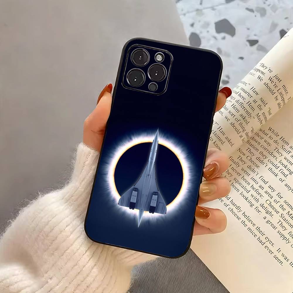 C-Concorde A-Air F-France Чехол для iPhone 17,16,15,14,13,12,11 Plus,Pro Max,XS, Мягкий силиконовый черный чехол