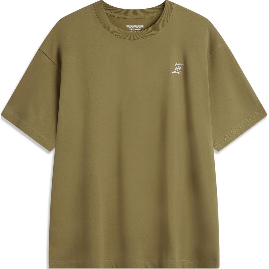 Футболка Li Ning X Nine Point Nine Collaboration Sports Trend Series с круглым вырезом и принтом в виде буквы, удобная дышащая свободная футболка с коротким рукавом AHSU987-5