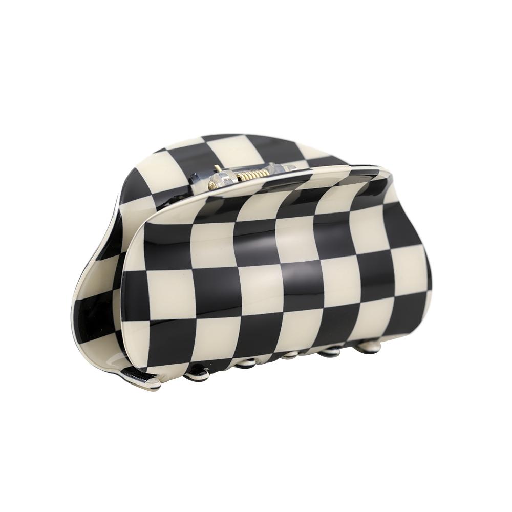 2023 Black and White Matte Polished Hollow Acrylic Hairpin Lovely Hairpin Temperament Girl Hair Crab Hair Accessories