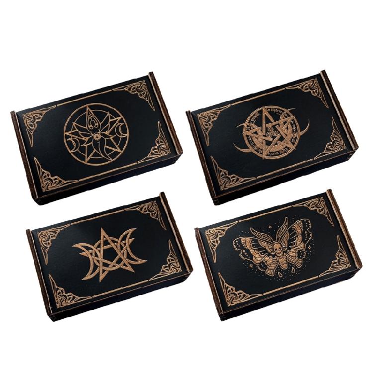 Push Pull Tarot Cards Box Wood Storage Case Portable Card Container Divination Storage Box Card Container Easy to Carry