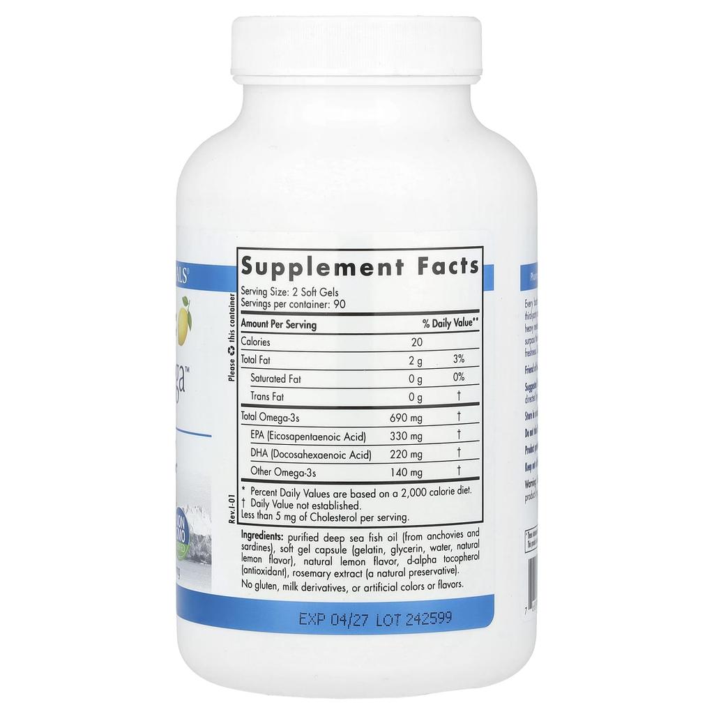 Nordic Naturals, Arctic Omega™, Lemon, 180 Softgels