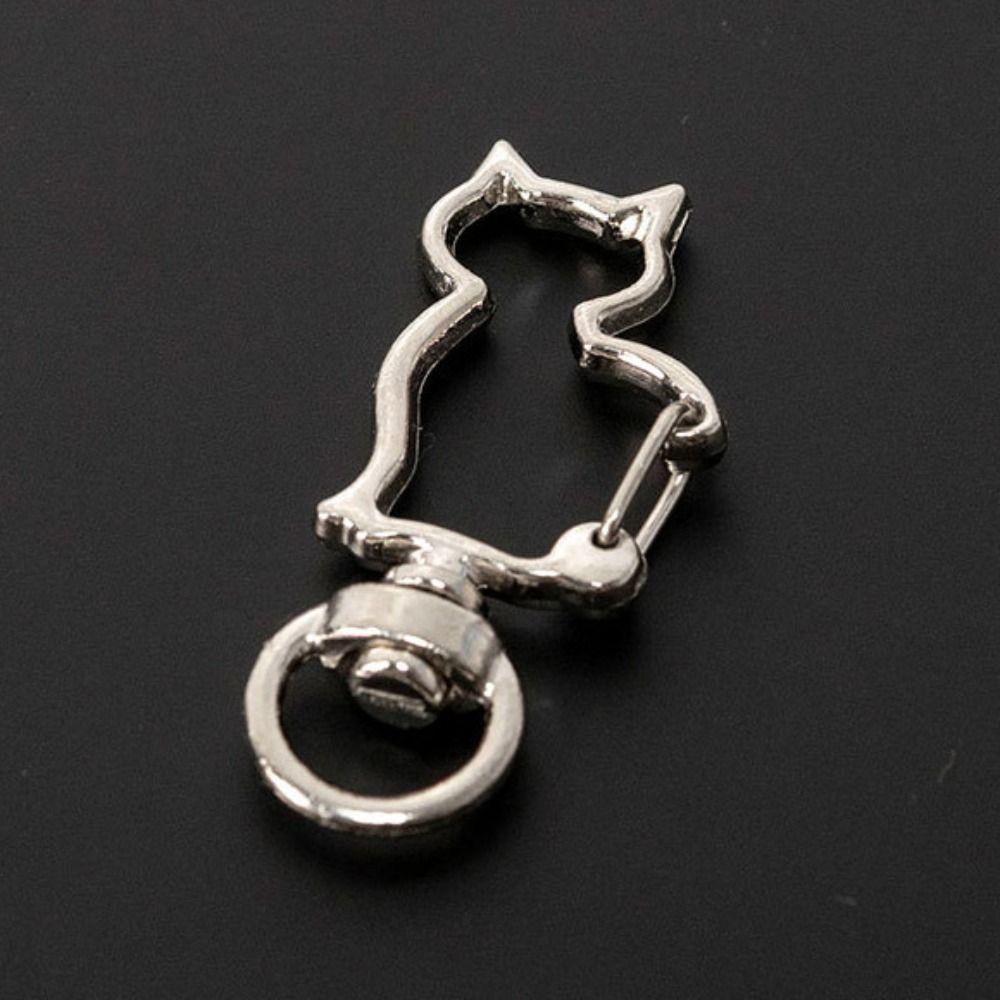 Zinc Zinc Alloy Cat Lobster Claw Clasp Keyring Making Split Key Ring Connector  DIY Jewelry