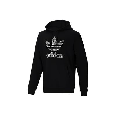 adidas Мужская толстовка с капюшоном с логотипом Originals Trefoil, черный GT4356
