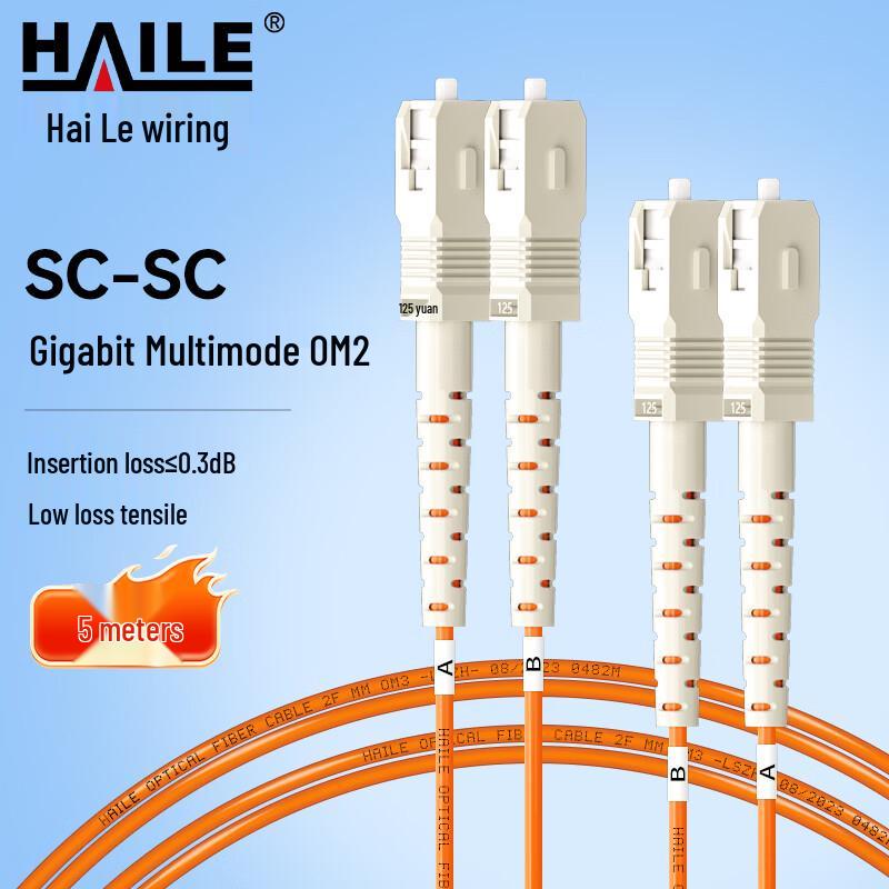 HAILE Gigabit OM2 Dual-Core Multimode Fiber Optic Patch Cable