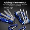 Портативный складной шестигранный ключ Allen Set Metal Метрическая система Torx Шестигранный гаечный ключ Отвертка Шестигранный ключ Высококачественный ручной инструмент