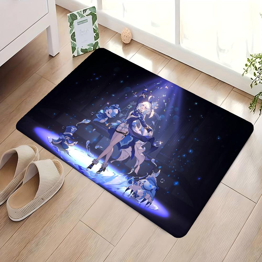 Фурина Genshin Impact Придверный коврик Моющийся Нескользящий Коврик для зоны дивана и кресел в гостиной Кухонный приветственный коврик