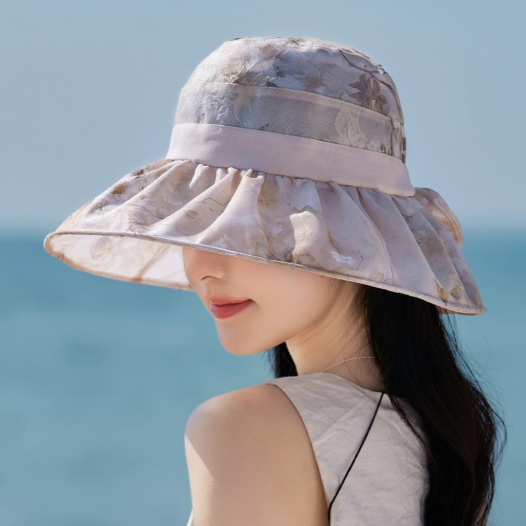 Eugen Yarn Bucket Hat Women's Spring Summer Breathable Sunscreen Fashion Versatile Sun Hat Thin Sun Hat