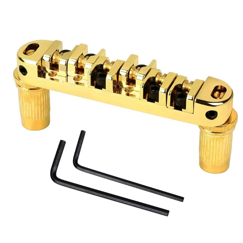 6 String Guitar Bridge Replacement Roller Saddles Guitar Bridge Tailpiece Electric Guitar Bridge Easy to Install