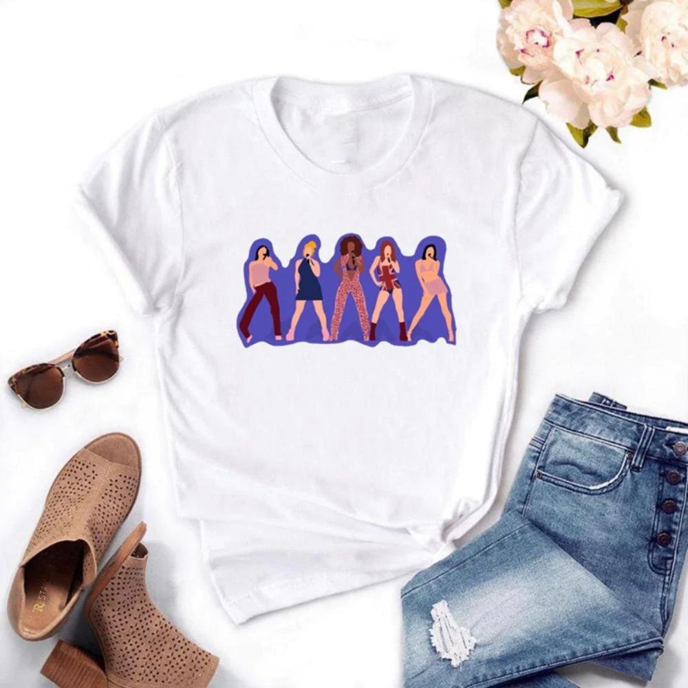Spice Girls Print Fashion Women Graphic T-Shirts Harajuku White Female Clothing Short Sleeve Summer Tees Casual O-Neck Tops