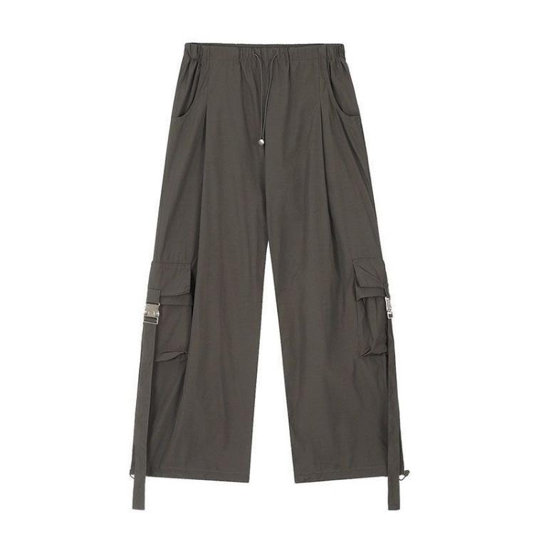 Женские свободные повседневные брюки с широкими штанинами, дизайн рабочей одежды для пар