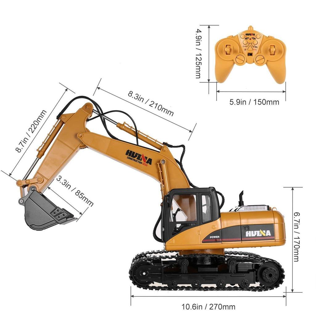 Excavator, Radio Controlled Excavator, Multi-Functional Construction Vehicle, Radio Controlled Excavator, 15CH Excavator, Alloy Reinforced Version,